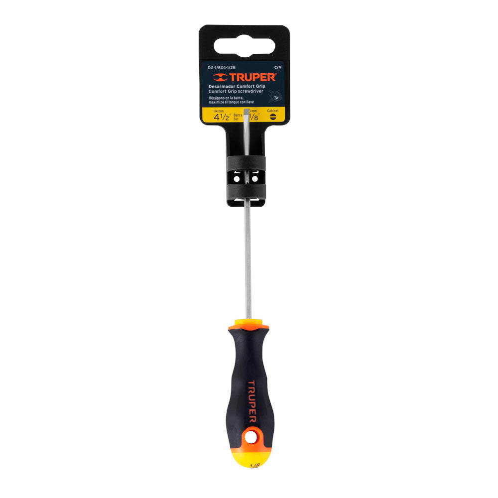 Desarmador Truper Cabinet 1/8" x 4-1/2" Mango Comfort Grip