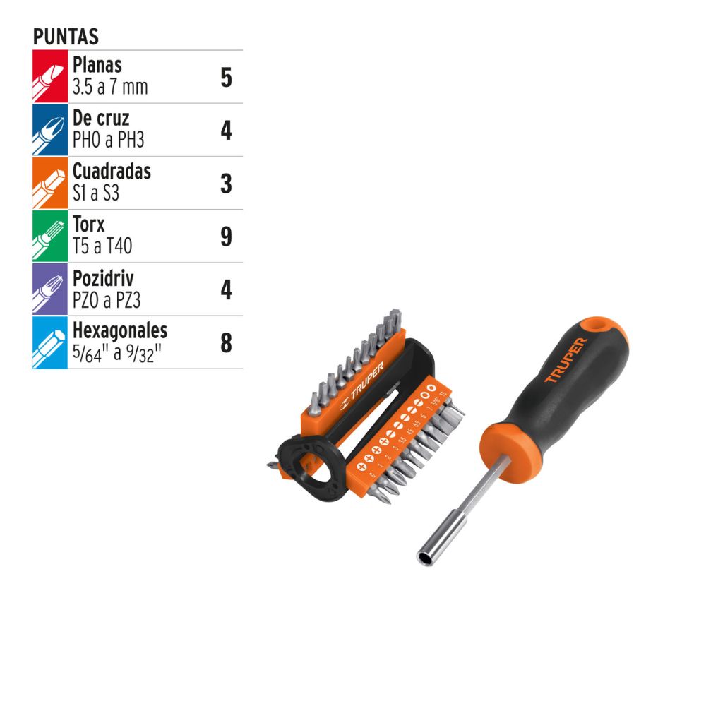 Desarmador Truper Con 33 puntas