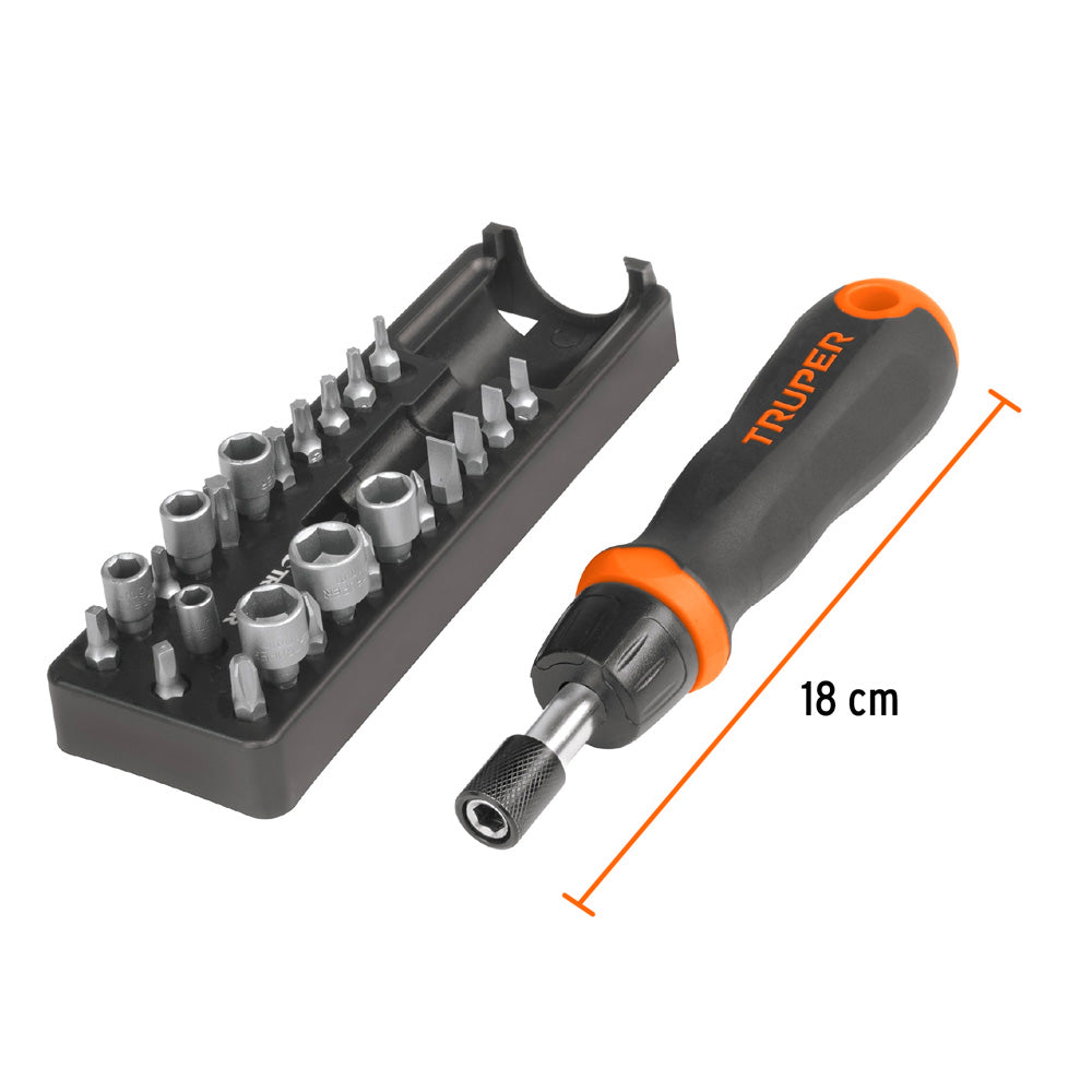 Desarmador Truper Tipo Matraca con 17 Puntas y 7 Dados