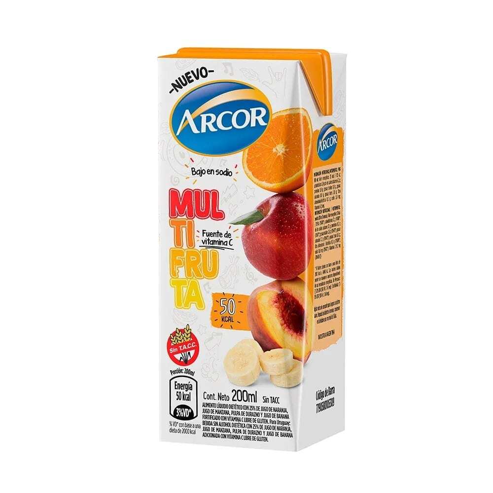 Jugo Bebible Arcor Multifruta Tetra 200 Ml