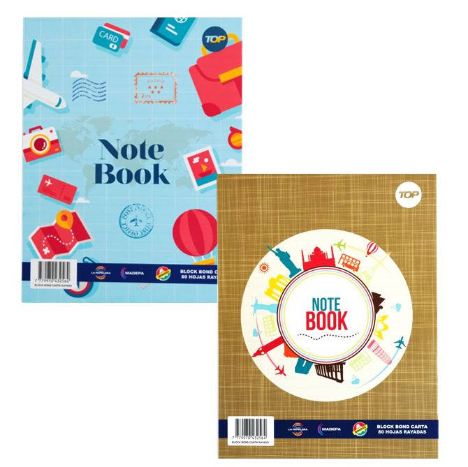Block Bond Rayado T/Carta Top (80 hojas)