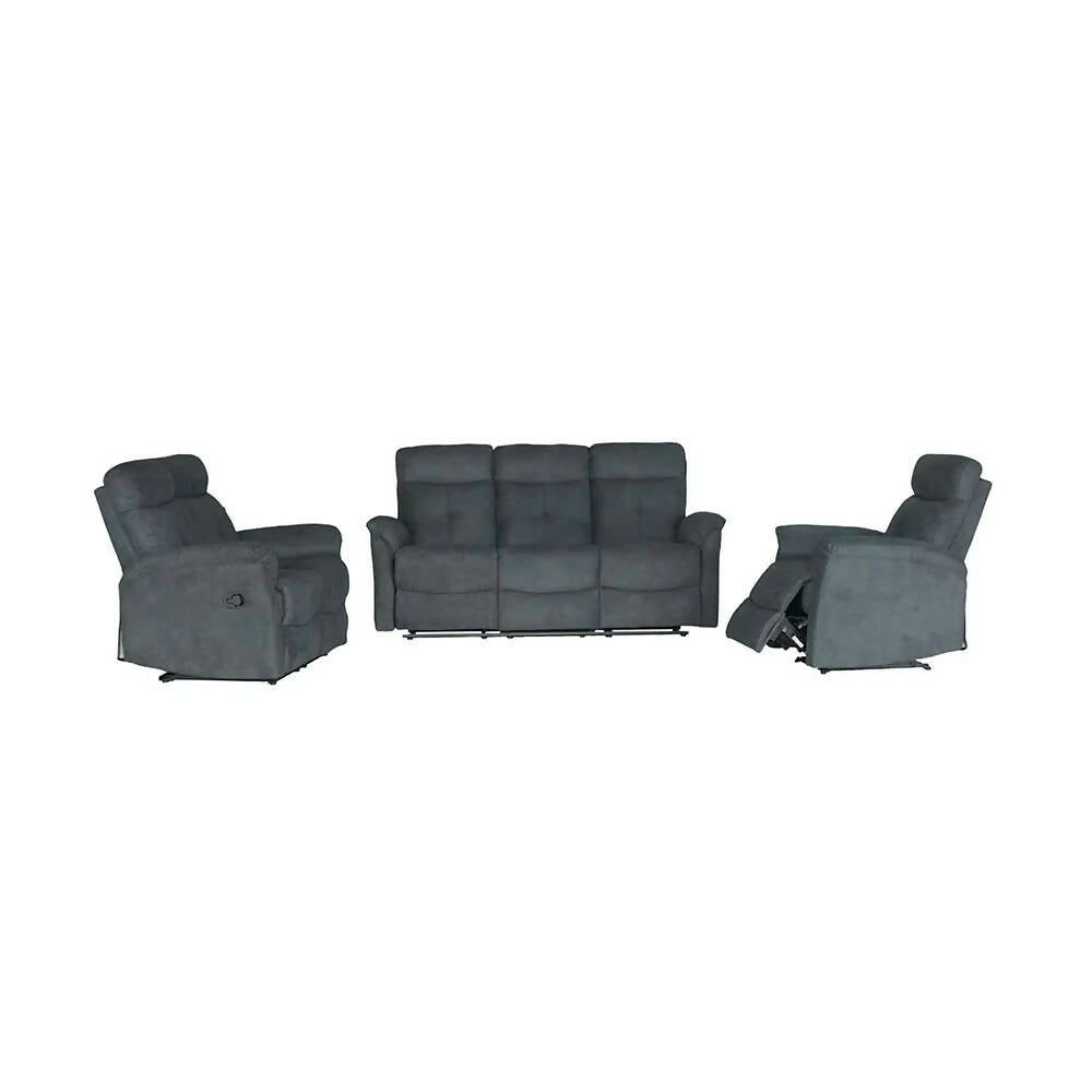Juego De Sofá Impulse Reclinable De Tela Gris Tarento