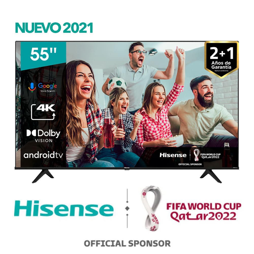 Televisor Hisense 55 Resolucion 4K Ultra HD Con Android Compatibilidad Con Alexa