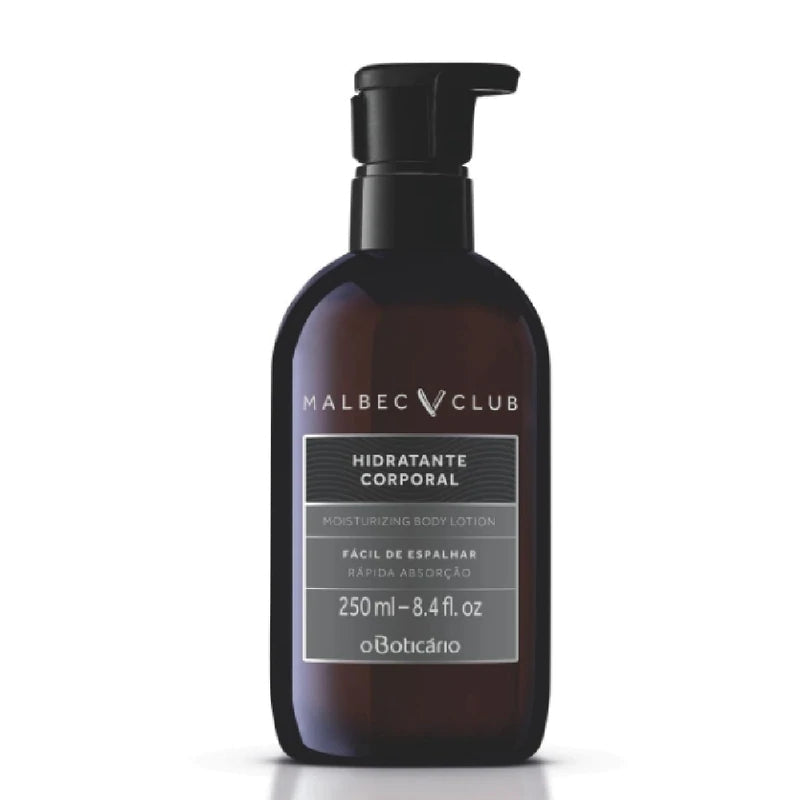 Loción O Boticario Hidratante Corporal Malbec Club 250ml