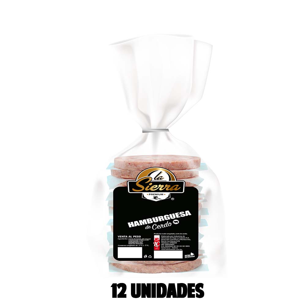Tubo de Hamburguesa La Sierra de 12 u. x 80 g.