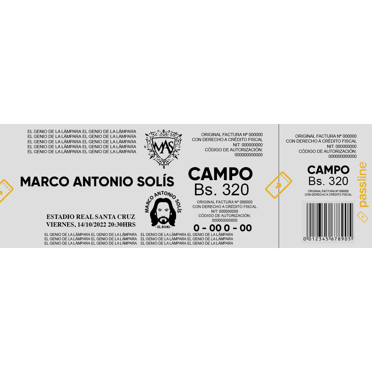 Pre Venta -Entrada Concierto Marco Antonio Solis - Sector Campo