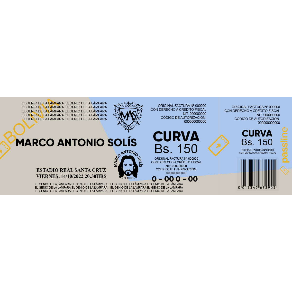 Pre Venta -Entrada Concierto Marco Antonio Solis - Sector Curva