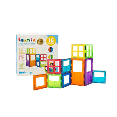 Juegos de Construcción Puertas y Ventanas Imanix - BrainToys De 16 Piezas