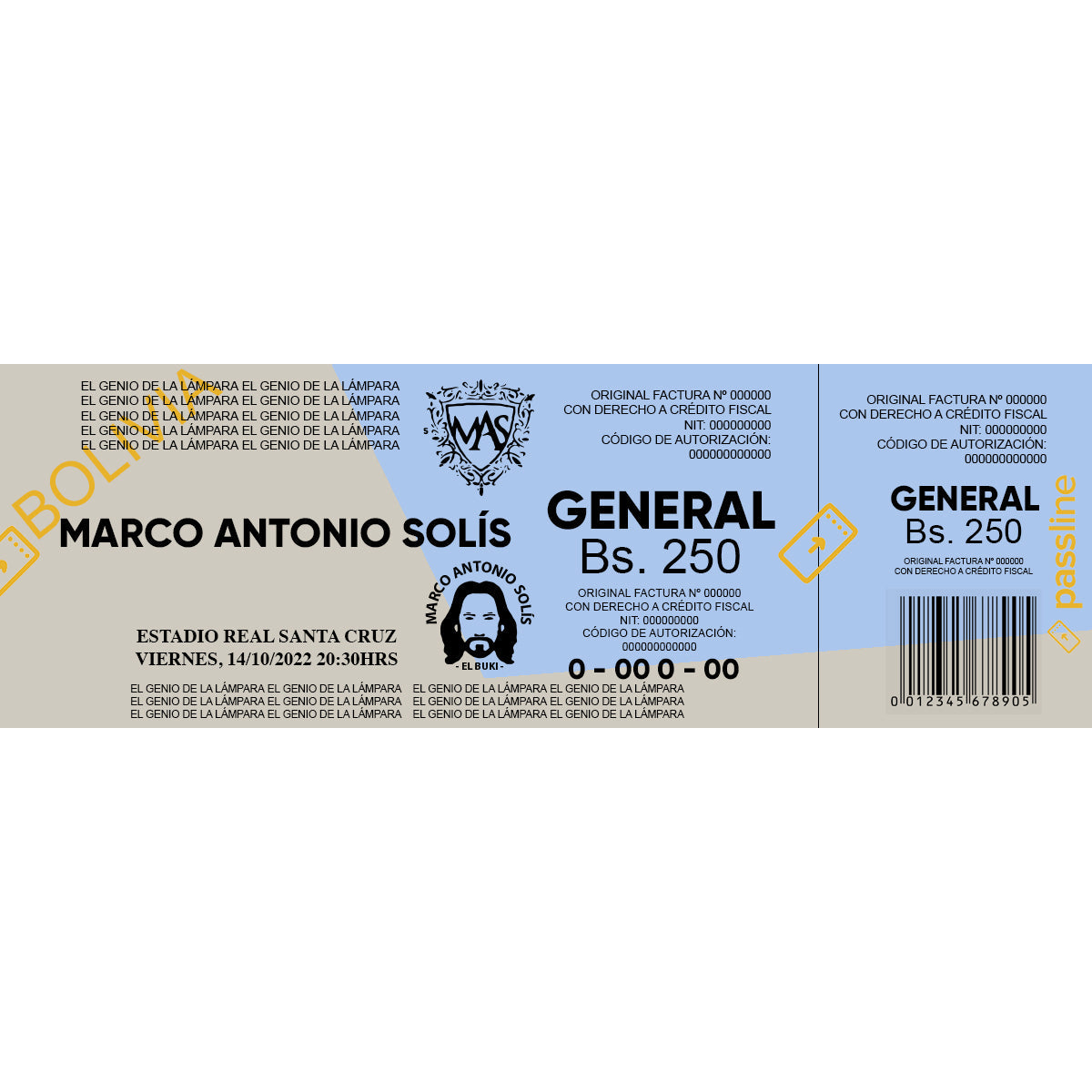 Pre Venta -Entrada Concierto Marco Antonio Solis - Sector General