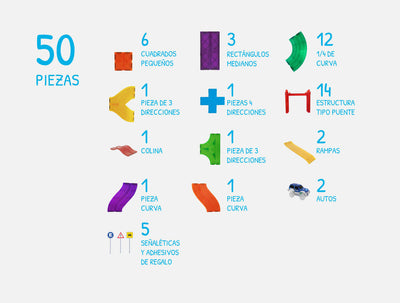 Pista de Carrera Imanix - BrainToys De 50 Piezas