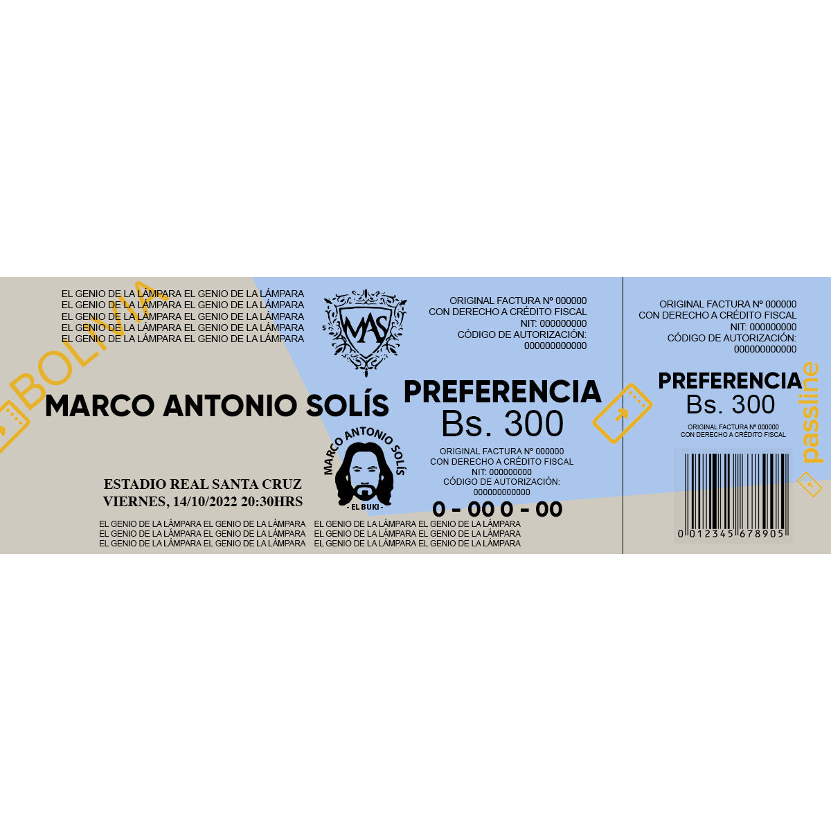 Pre Venta -Entrada Concierto Marco Antonio Solis - Sector Preferencia