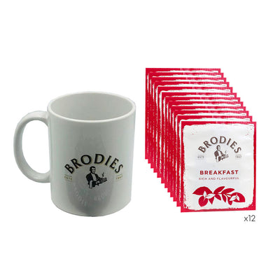 Taza Brodies + 12 Sobres de Té