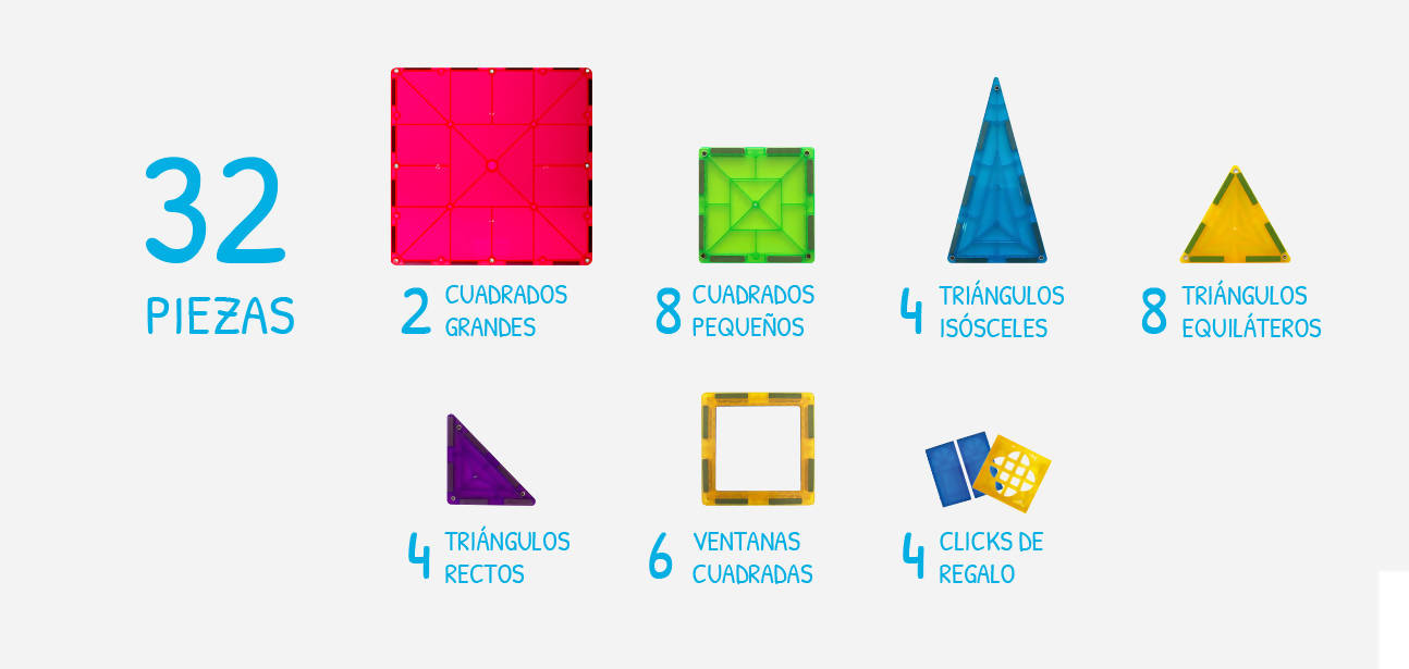 Juego de Construcción Estándar Imanix - Braintoys De 32 Piezas