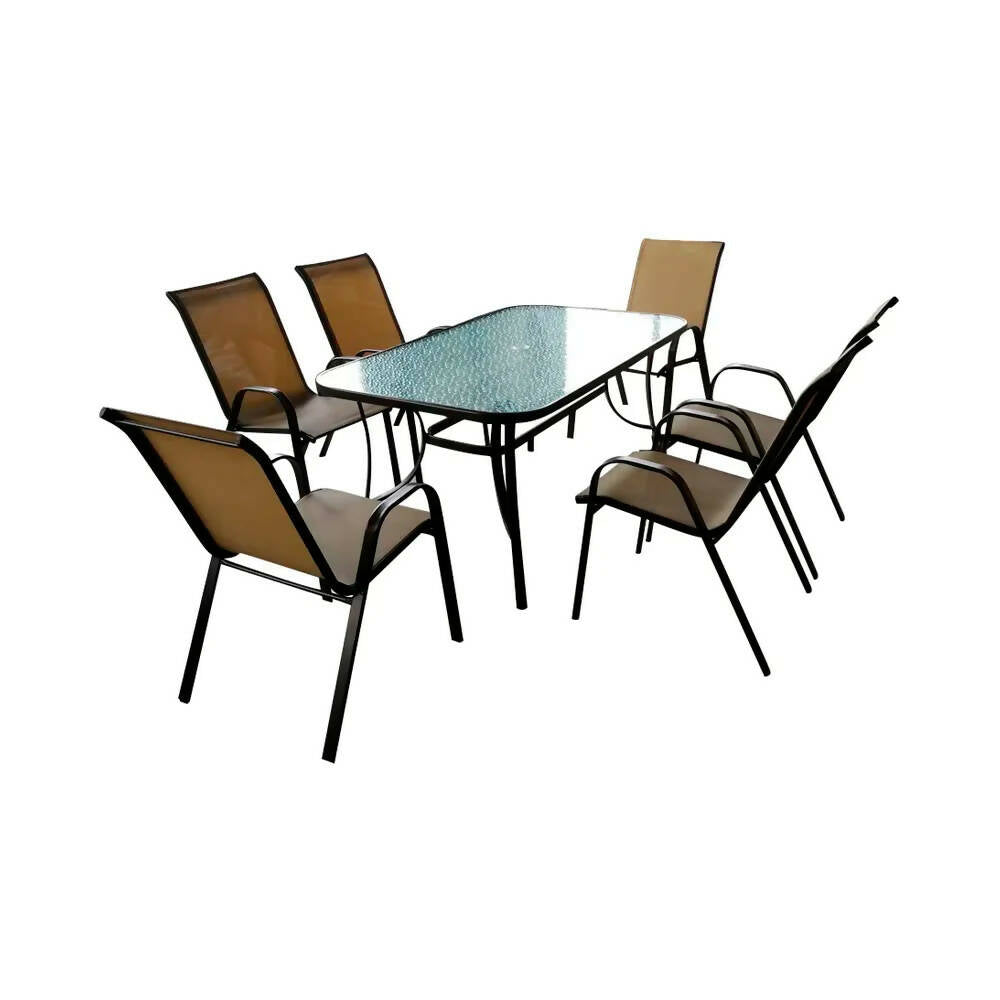 Juego De Comedor Jardín 6 Puestos Café Milán