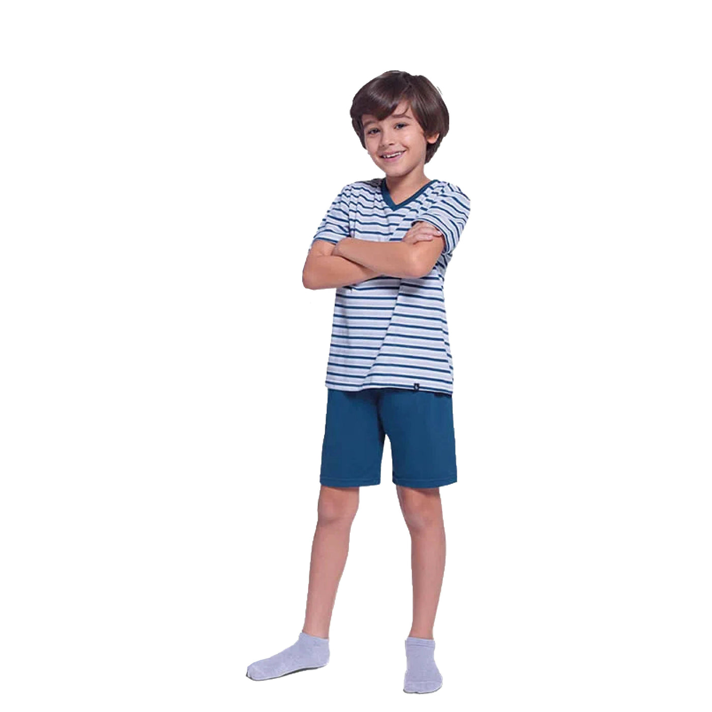 Pijama Lupo a Rayas Cuello V Kids